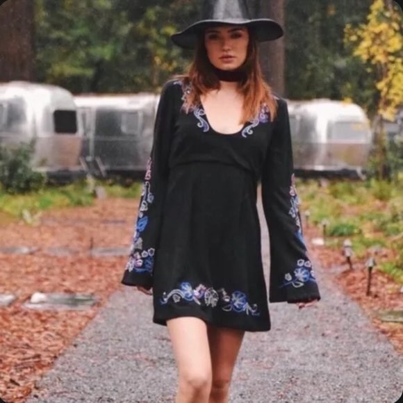 Free People Holiday Folk Embroidered Mini Dress - Picture 7 of 11